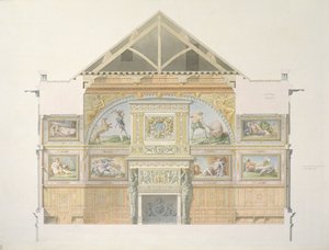 Elevation of the ballroom at Fontainebleau, plate from an album